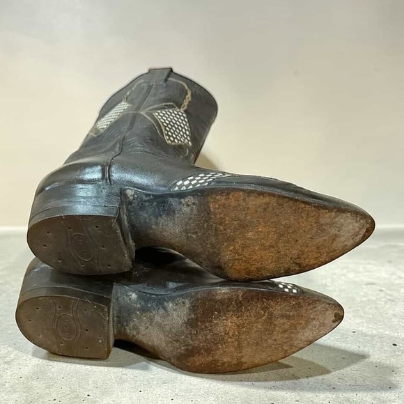 1960s Laramie Diamond Inlay — Women’s 6.5 B Vintage Cowboy Cowgirl Boots - Picture 6 of 7